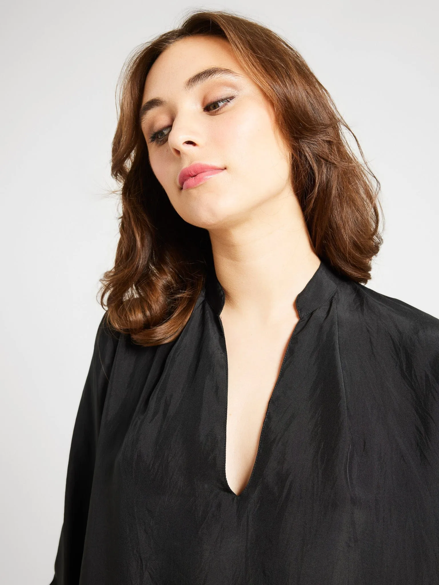 Freya Top in Black Silk