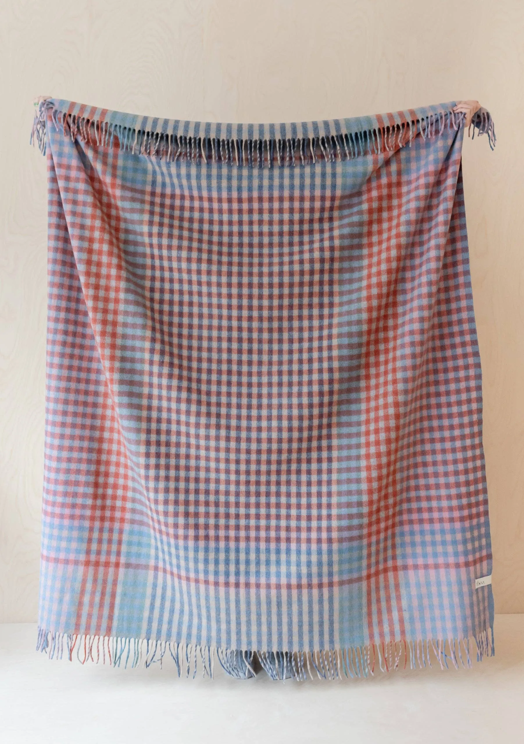 Gingham Recycled Wool Blanket