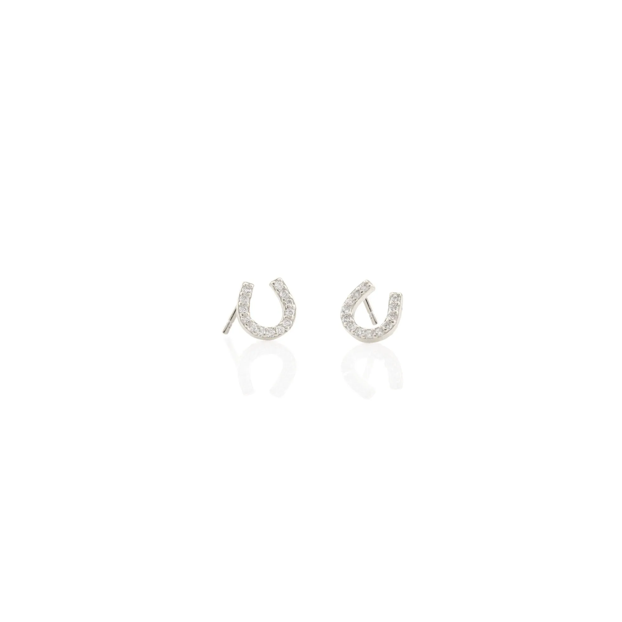 Horseshoe Crystal Stud Earrings