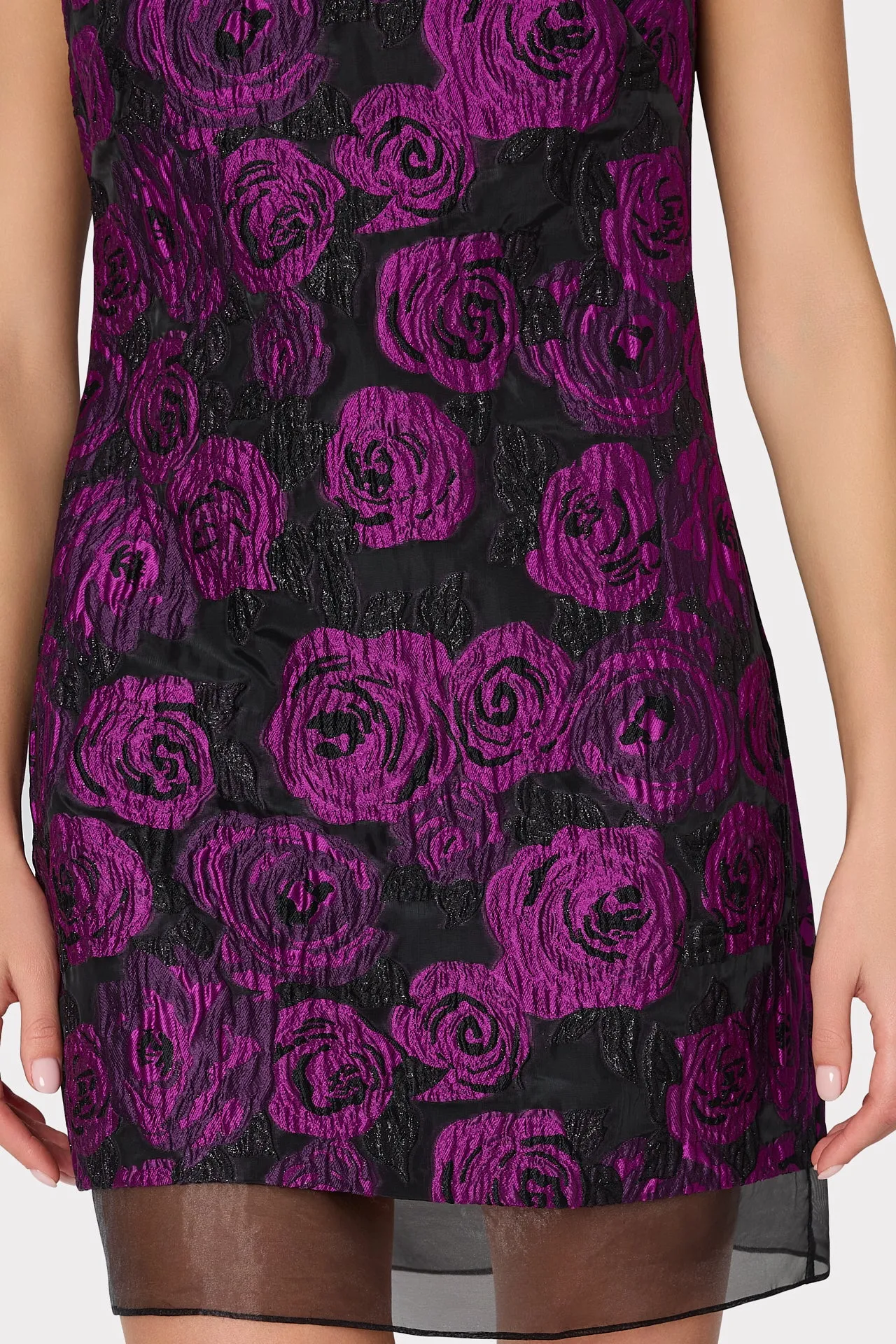 Ilectra Rose Jacquard Shift Mini Dress