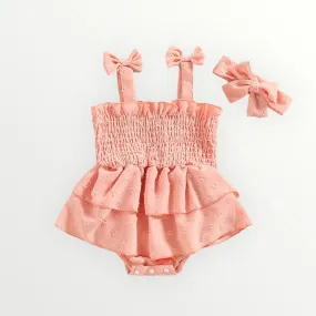 Isla sleeveless Romper - Peach