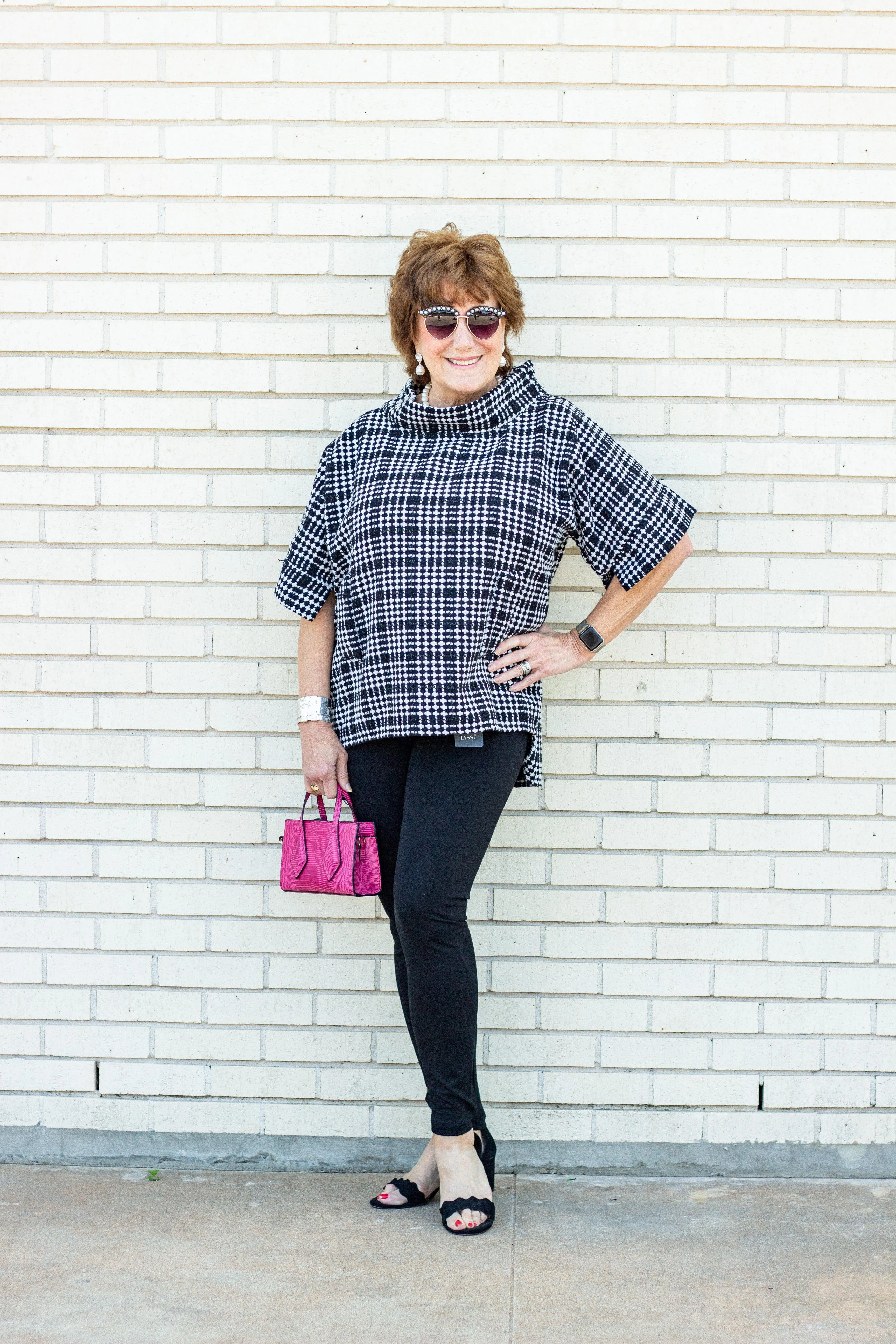 Jackie O Black and White Top