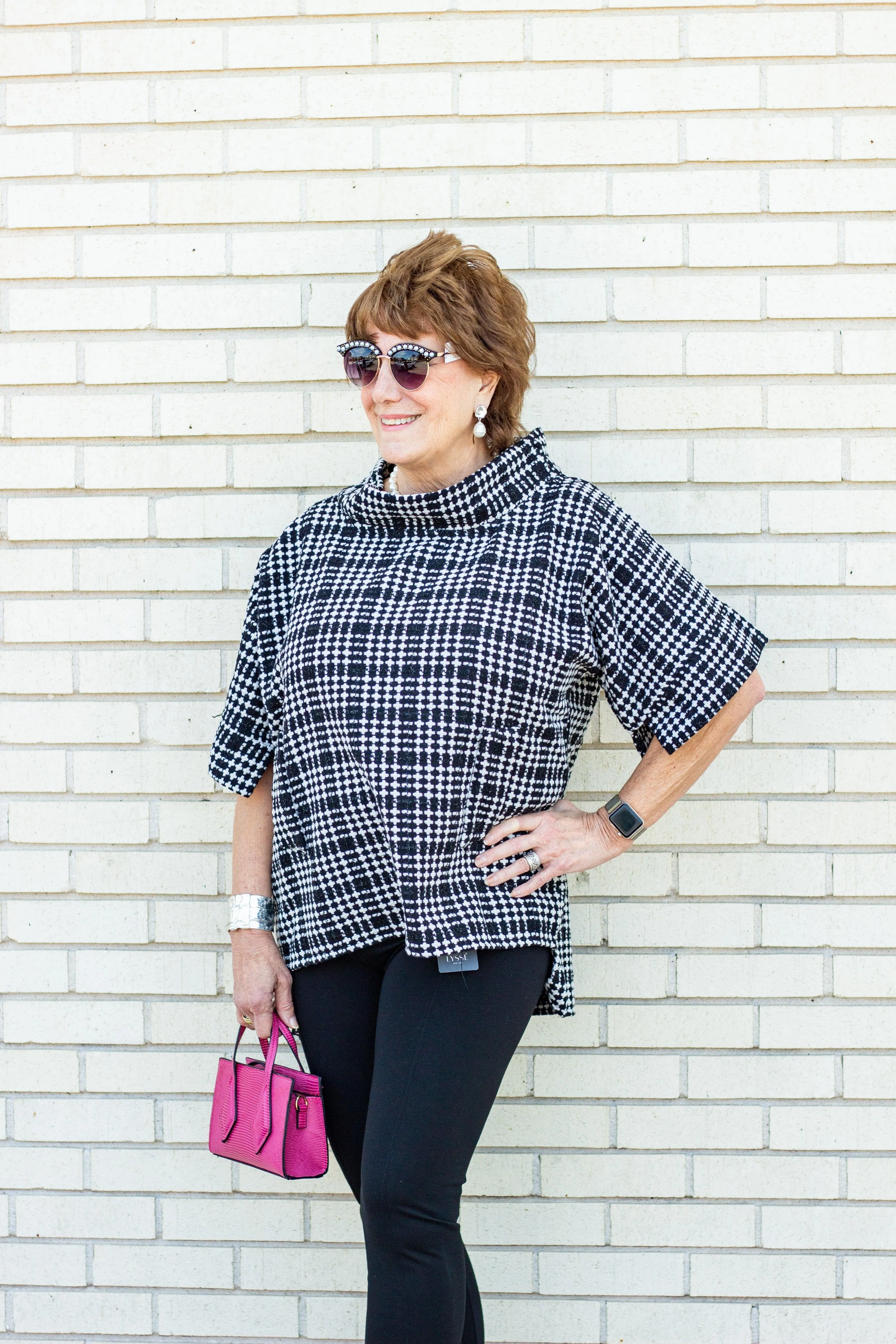 Jackie O Black and White Top