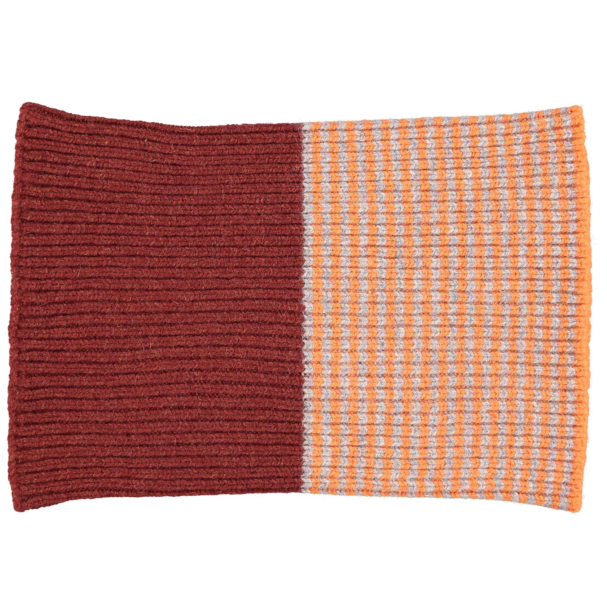 Kids' Sienna & Orange Stripe Lambswool Snood