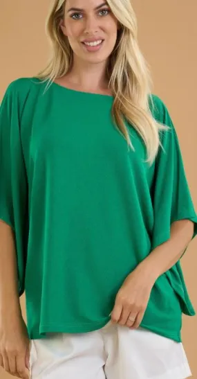 Kimono Sleeve Knit Top | Kelly Green