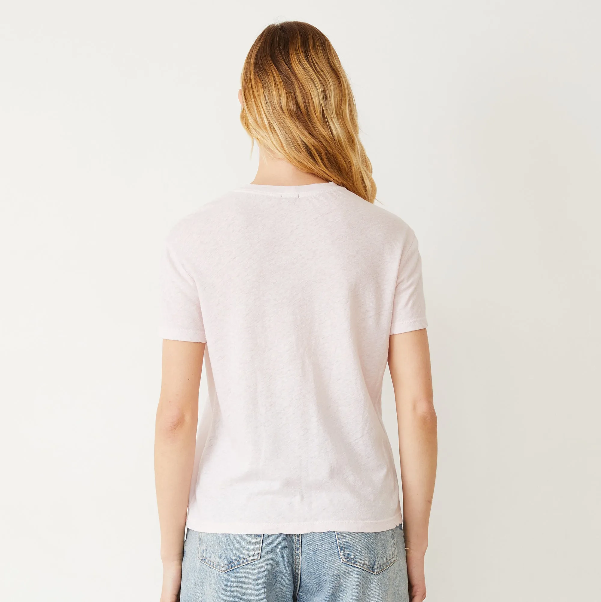 Linen Jersey Basic Crew Neck Tee