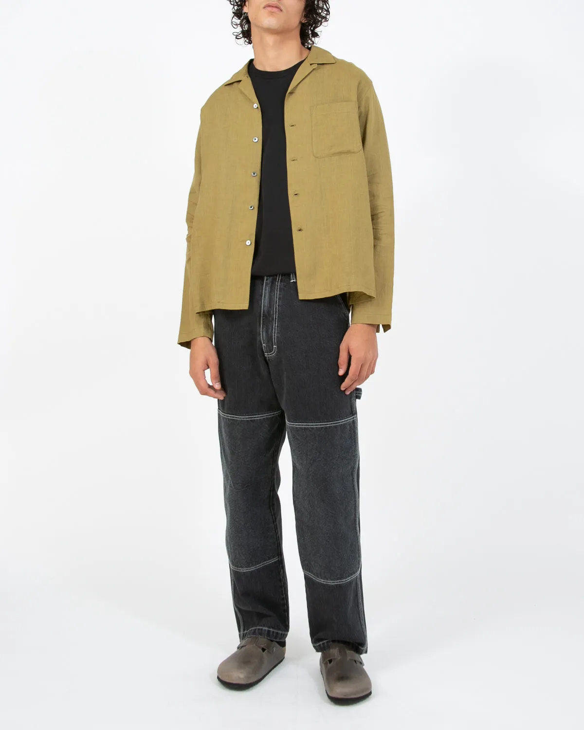 Linen LS Shirt - Olive