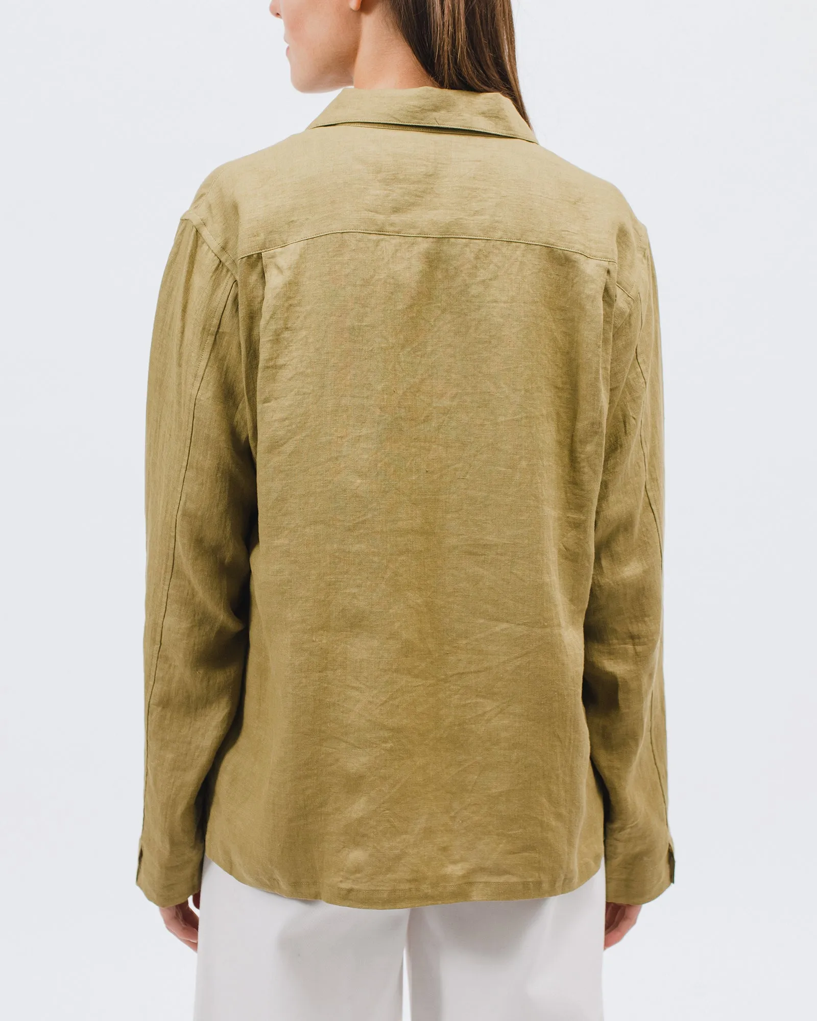 Linen LS Shirt - Olive