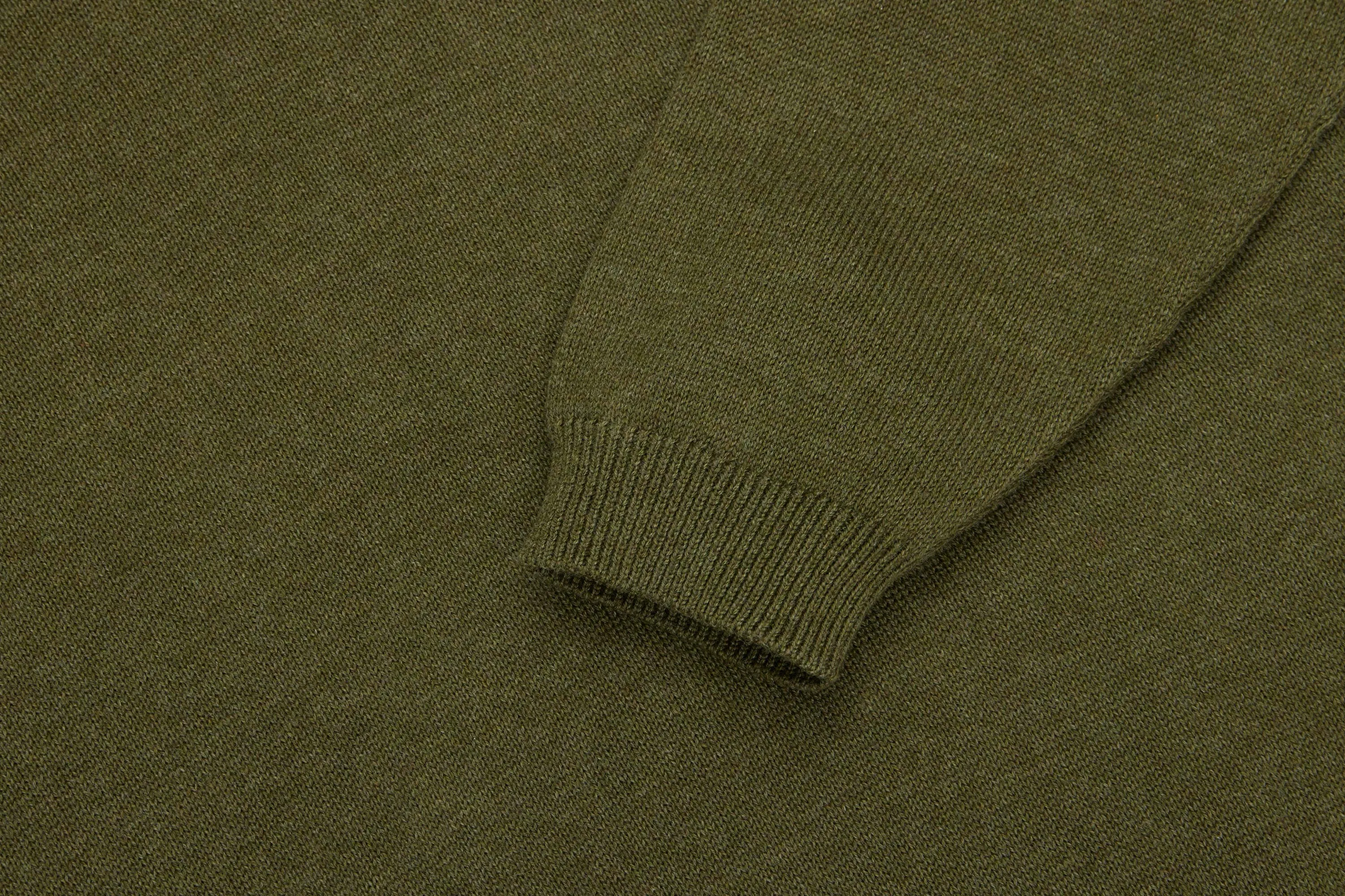 Long Sleeve Knit Polo ~ Olive