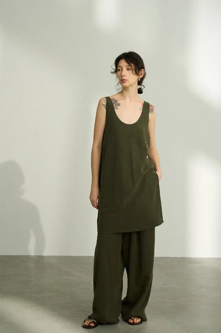 Lyocell drape loose vest | 4 color