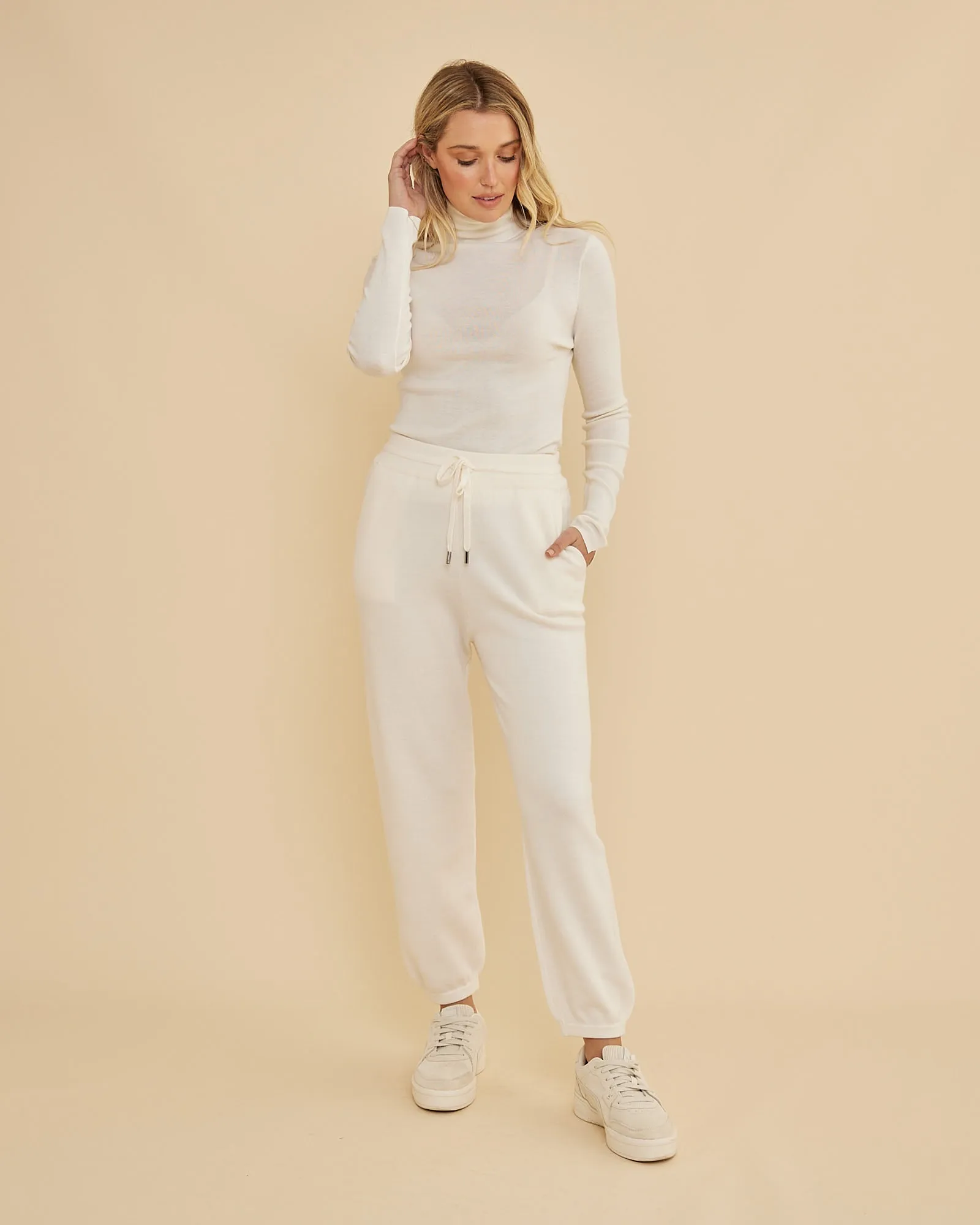 Lyon Merino Knit Jogger - Cream