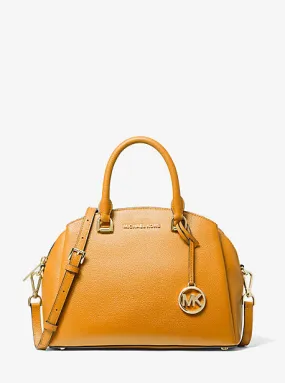 Maxine Medium Pebbled Leather Dome Satchel