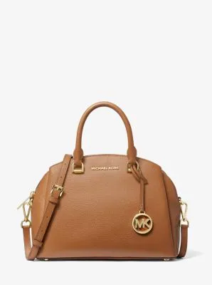 Maxine Medium Pebbled Leather Dome Satchel