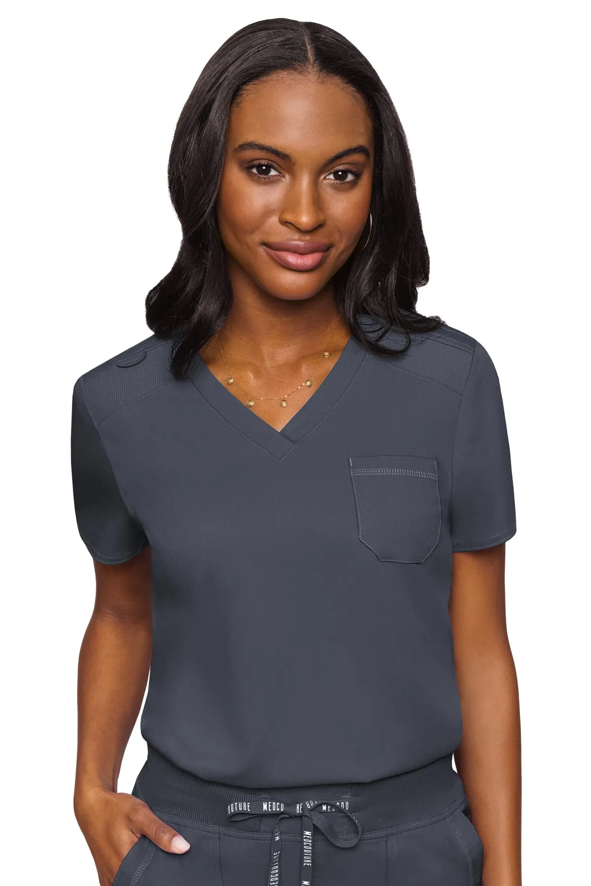 Med Couture Touch 7448 Women's Tuckable Chest Pocket Top