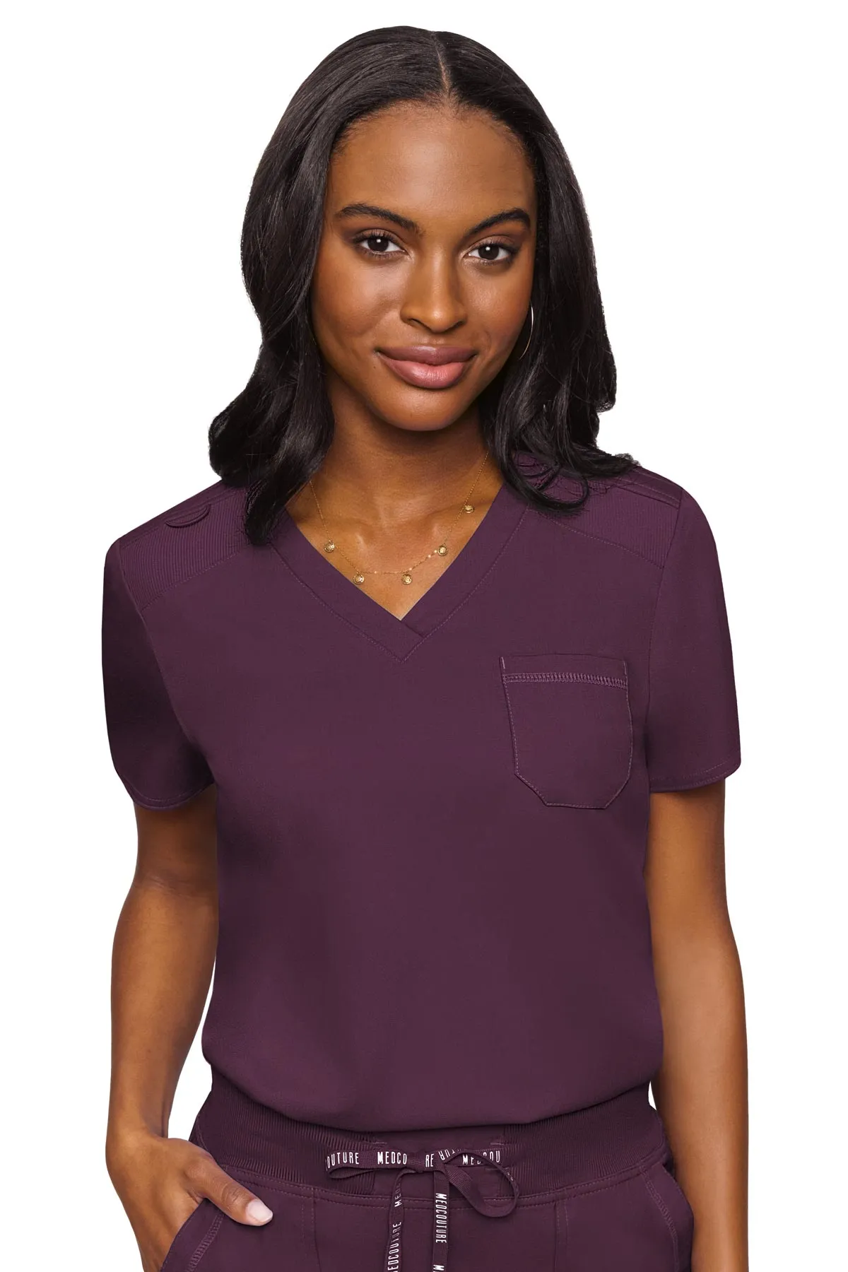 Med Couture Touch 7448 Women's Tuckable Chest Pocket Top