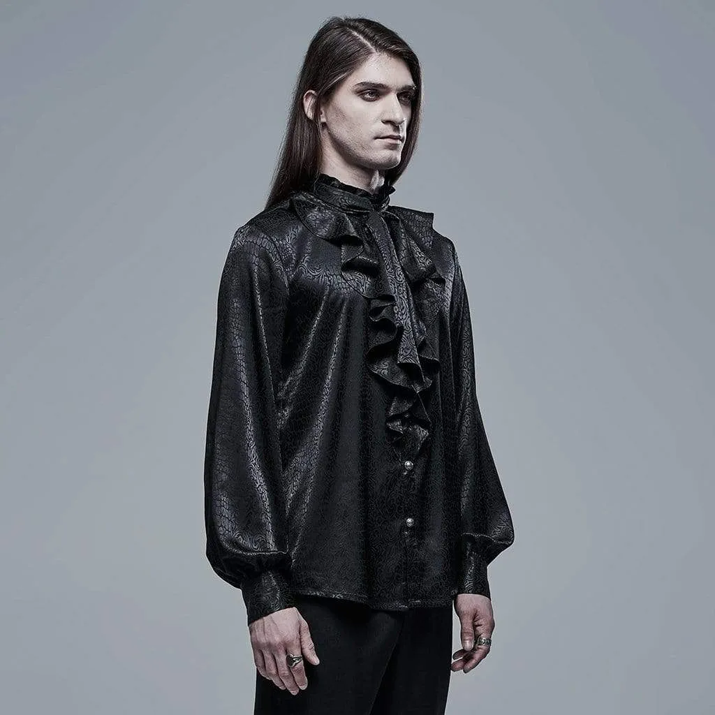 Men's Gothic Ruffles Puff Sleeved Loose Shirt