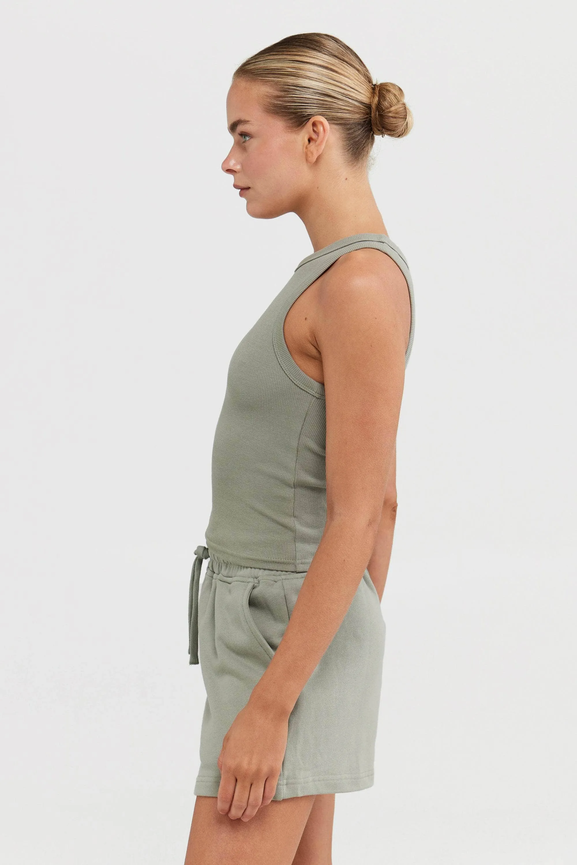 Mimi Rib Tank Dusty Olive