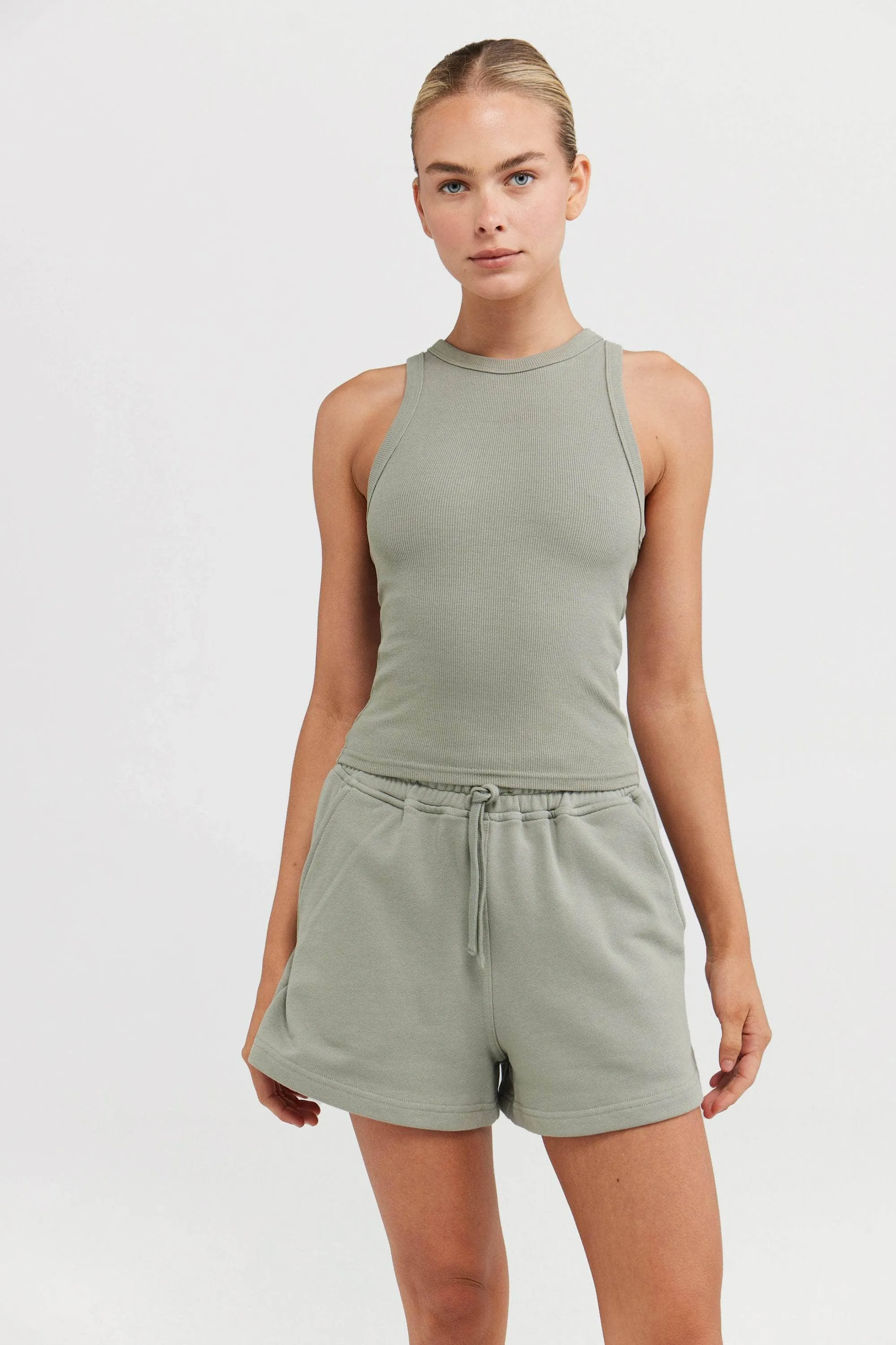 Mimi Rib Tank Dusty Olive