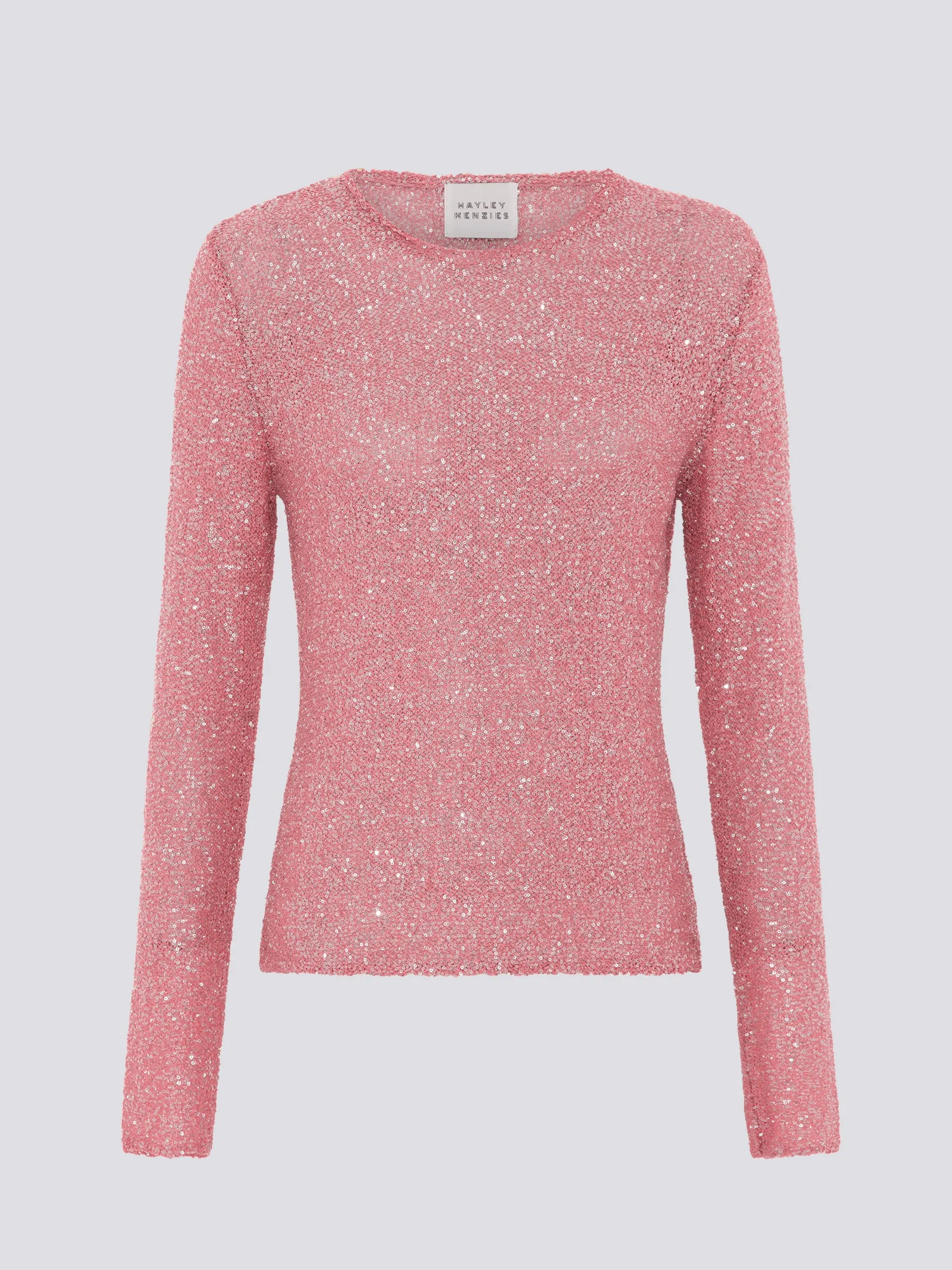 Moonshine Sequin Knit Top Pink