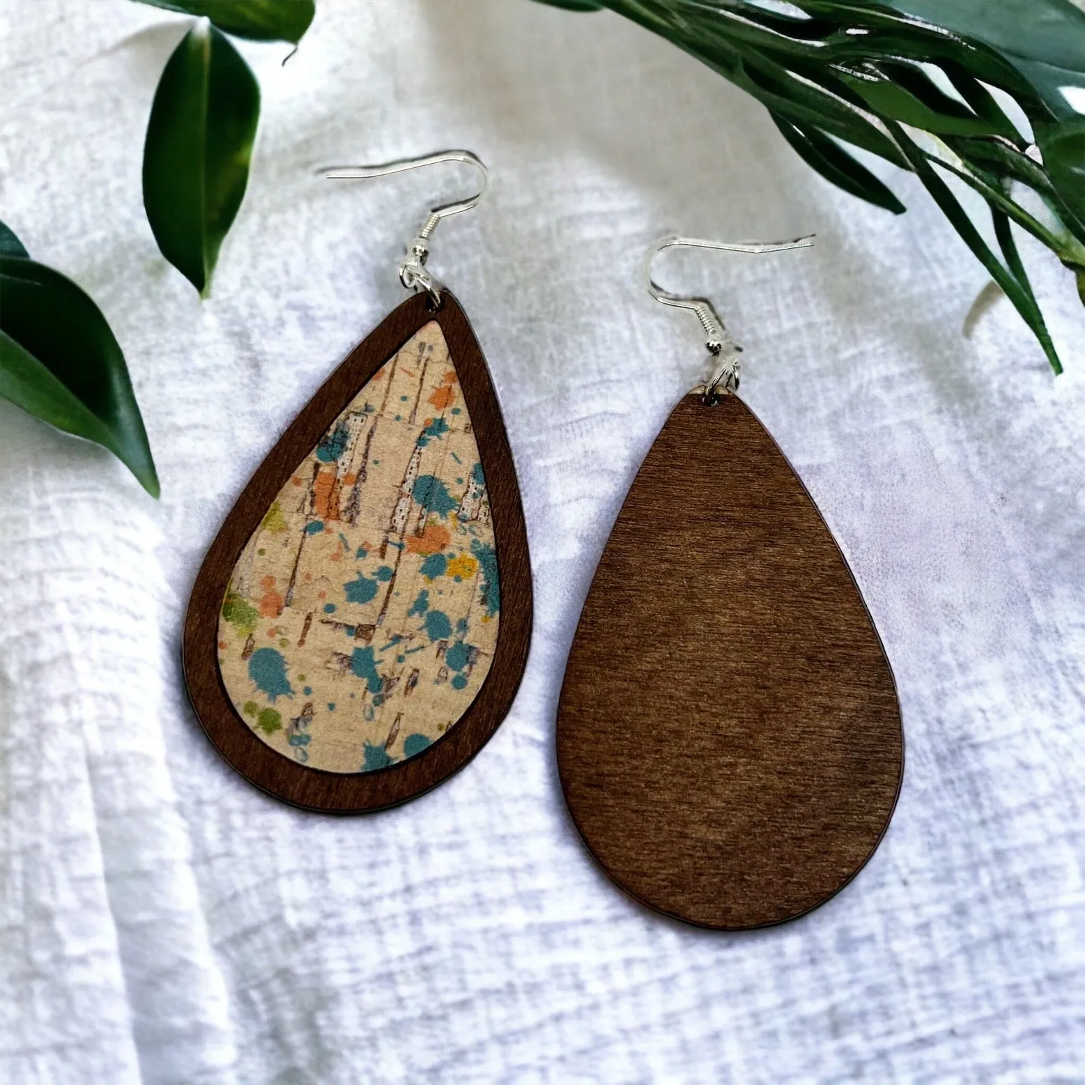 Multicolored Boho Style Earrings - Boho Chic, Handmade Earrings, Boho Chic, Western Earrings, Brown Earrings, Wooden Earrings, Bohemian Style