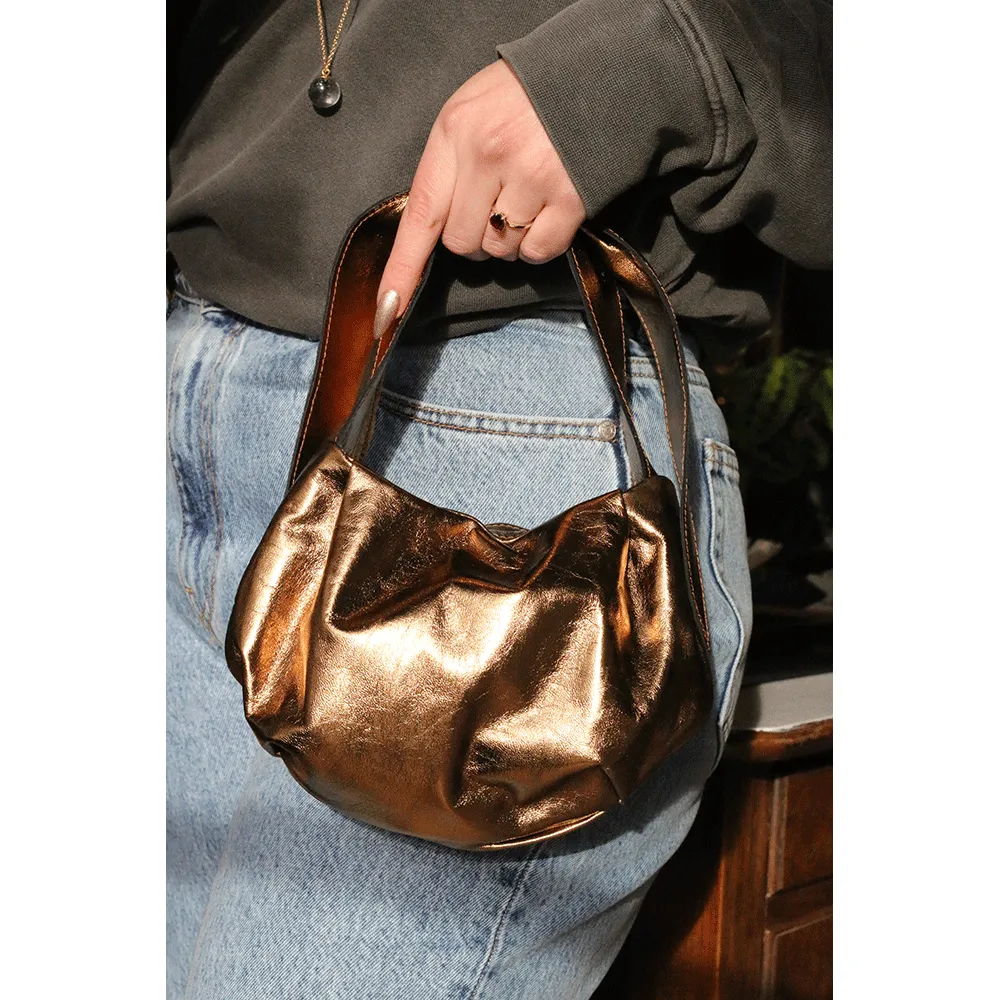 Natalie Mini Bag in Metallic Bronze