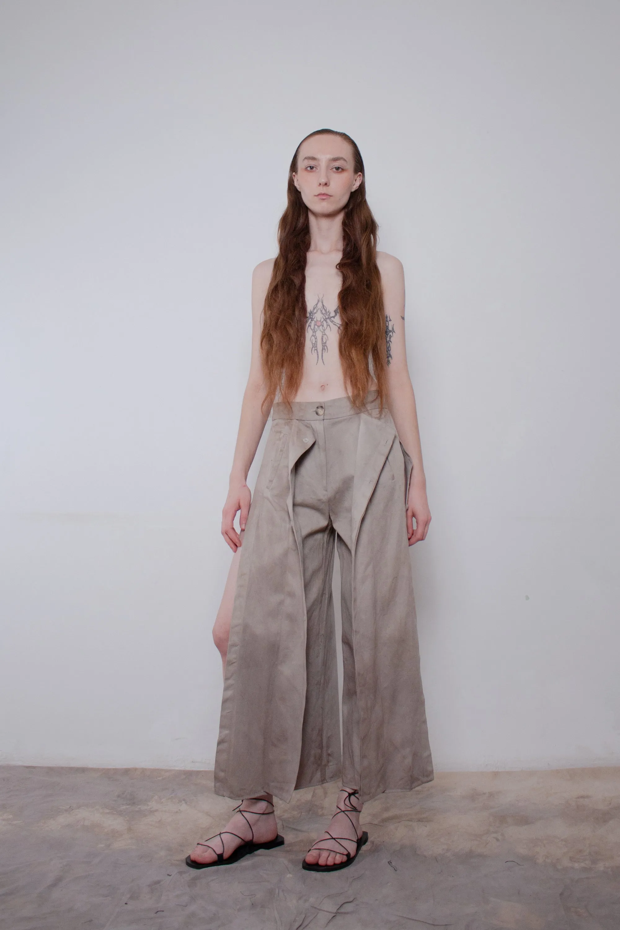 Naturally Dyed Cotton Buttoned Trousers