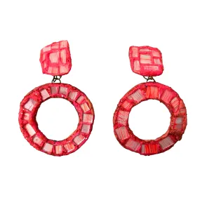 NEON PINK CLIP-ON HOOP EARRINGS, 2004