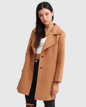 NEW FIT Ex-Boyfriend Wool Blend Oversized Jacket - Camel