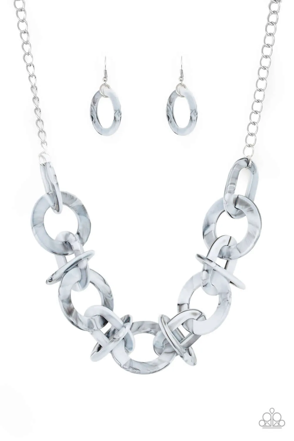 Paparazzi Accessories  - Chromatic Charm #N153 Box 2 - Silver Necklace