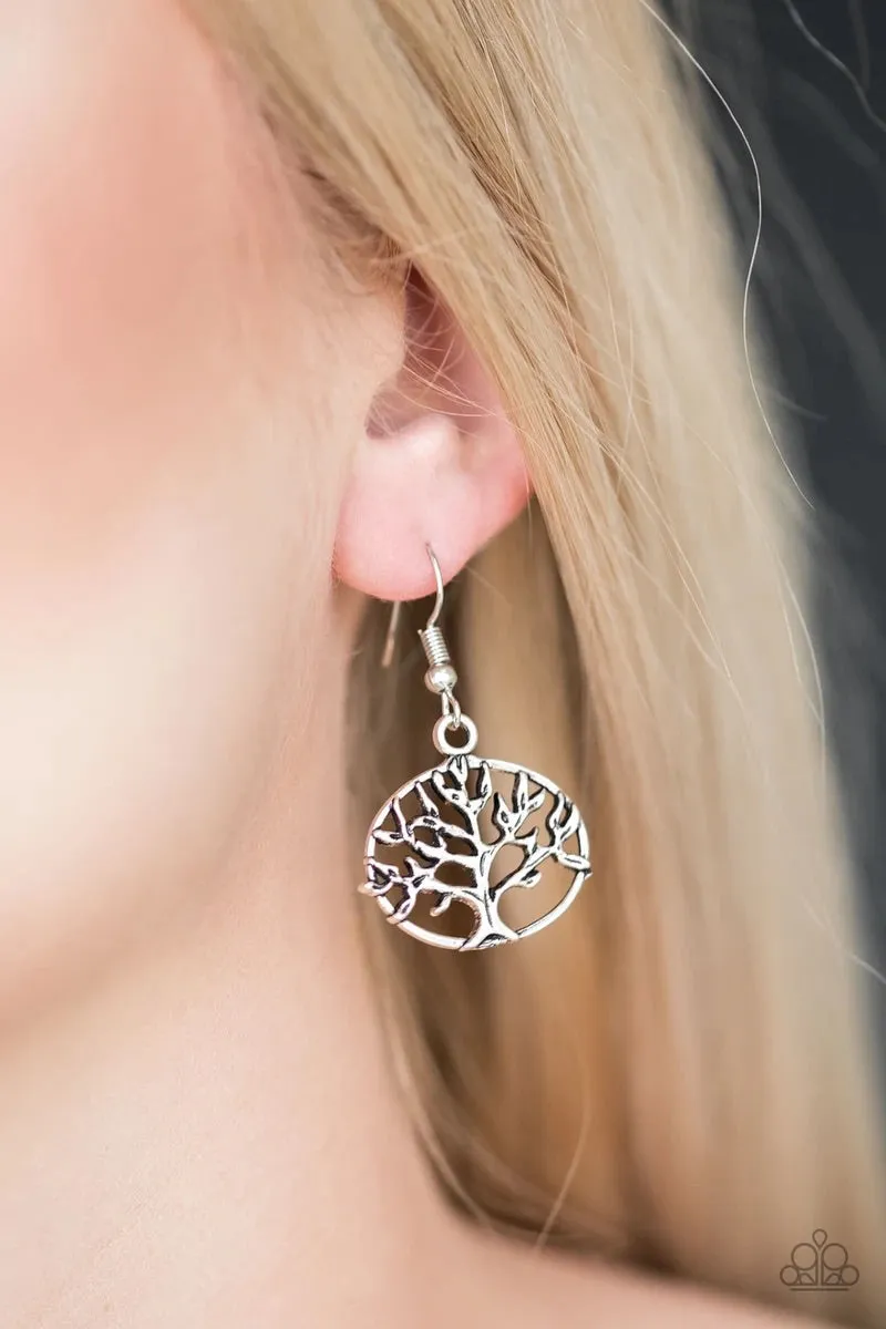 Paparazzi Accessories  - Dream Treehouse #L162 - Silver Earrings