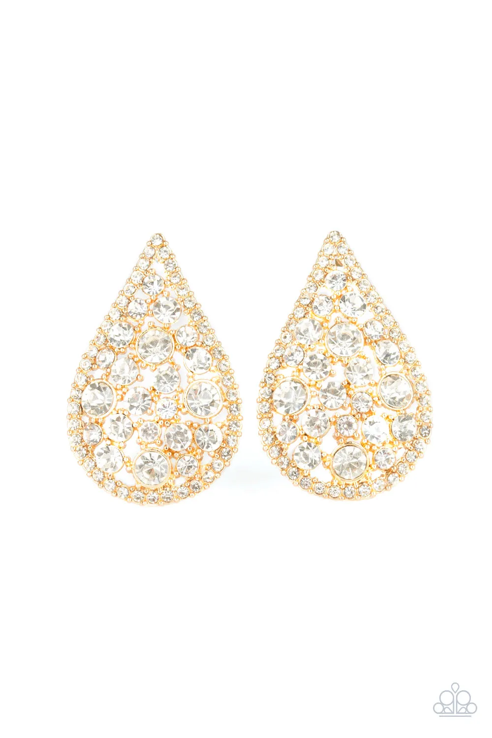 Paparazzi Accessories  - REIGN Storm #L69 - Gold Earring