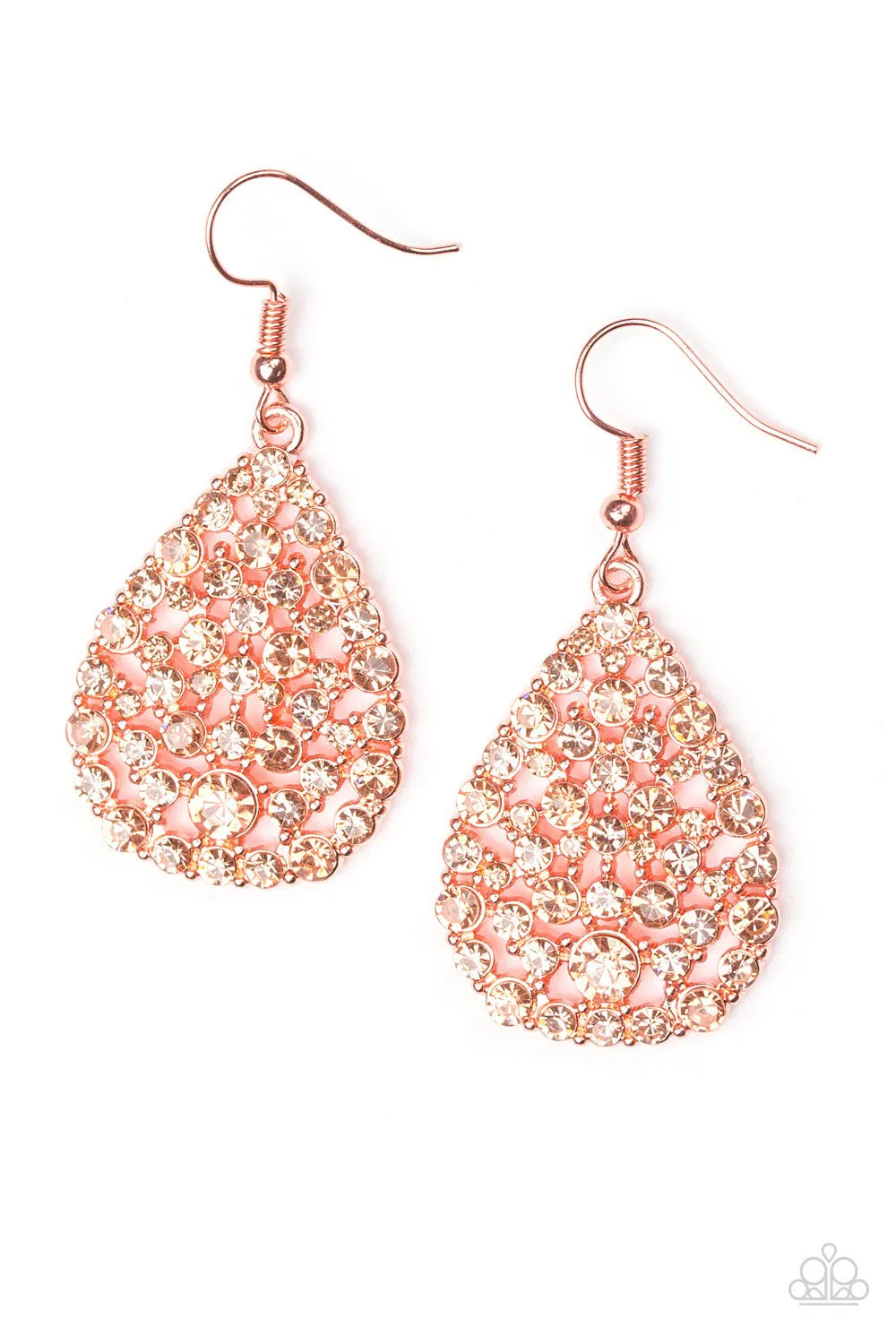 Paparazzi Accessories  - Sparkle Brighter Shiny - Copper Earrings