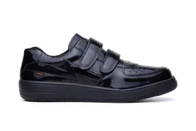 'Paramount' vegan low-top sneaker with velcro straps by King55 - black