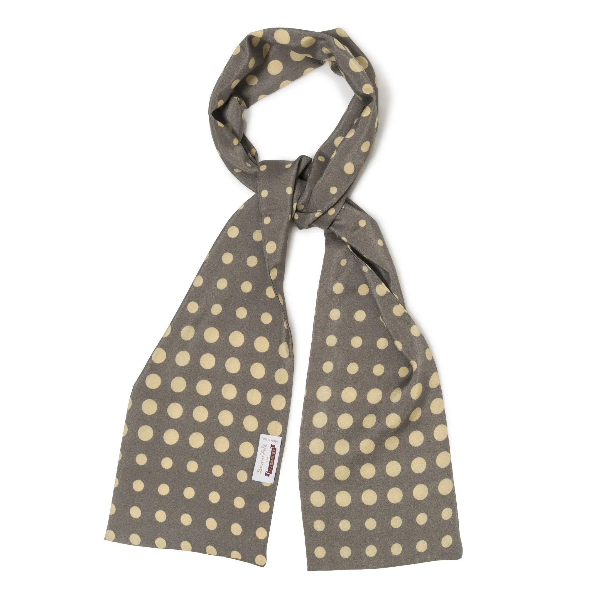 Printed Silk Polka Dot Muffler