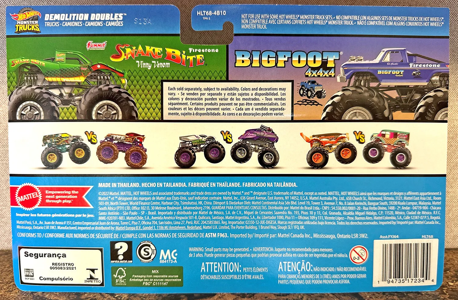 SALE: BIGFOOT vs. Green Snake Bite Hot Wheels 2-Pack