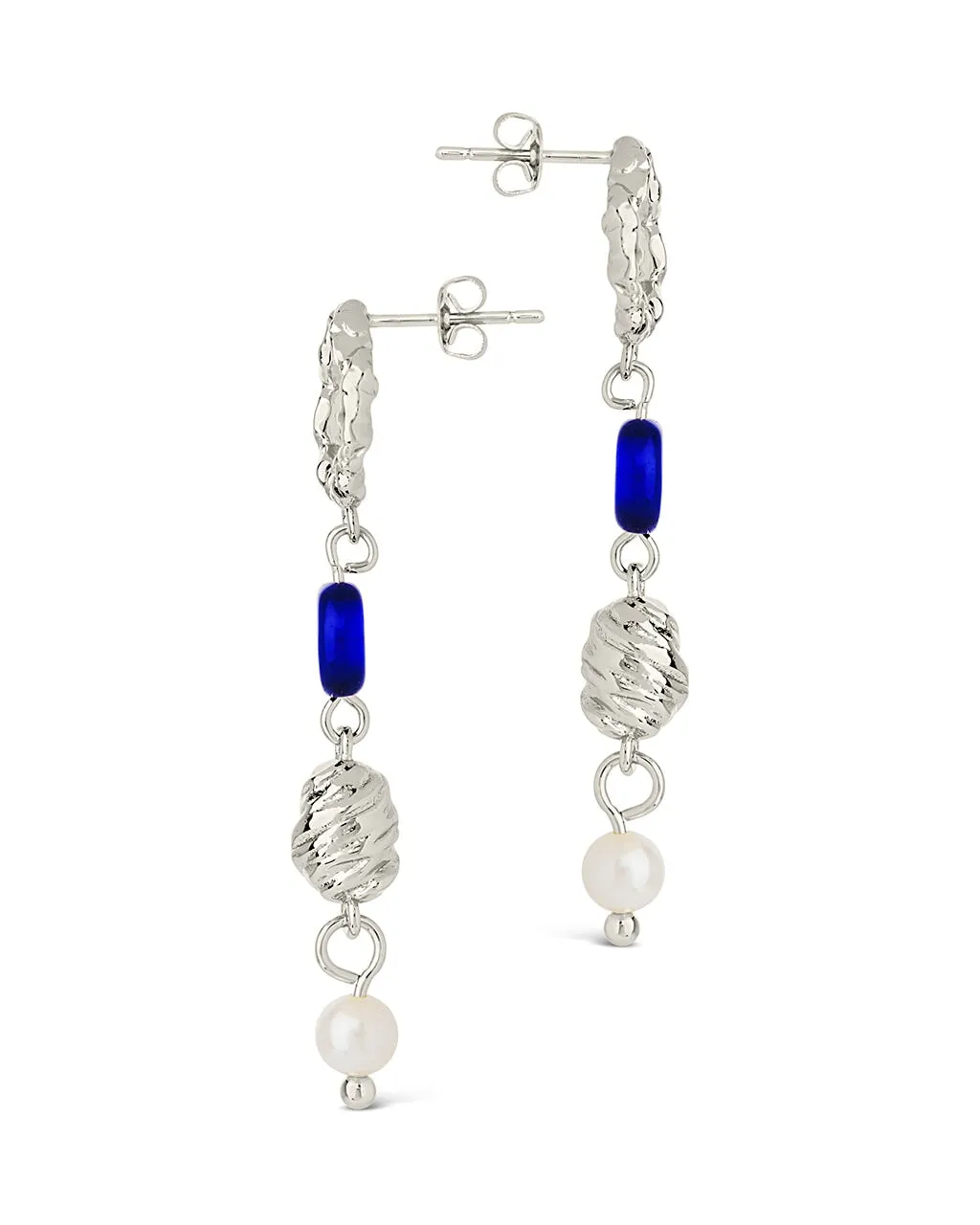 Sibyl Pearl & Evil Eye Drop Stud Earrings