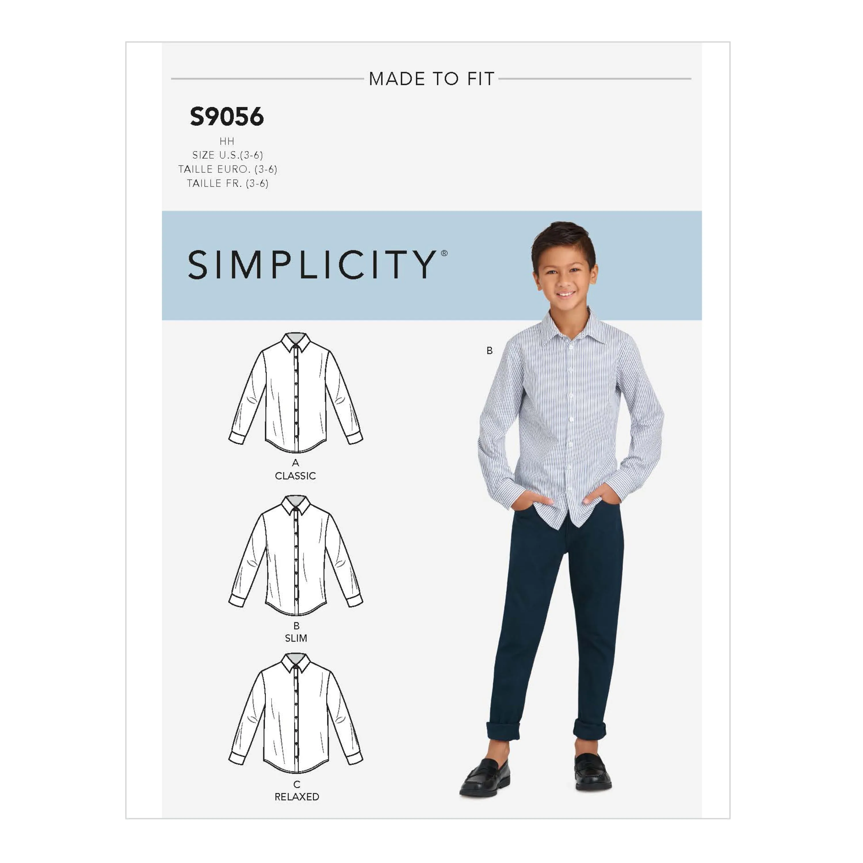 Simplicity Sewing Pattern S9056 Children's & Teen Boys' Shirts