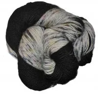 Speckled BFL Tight Twist - Black Rainbow