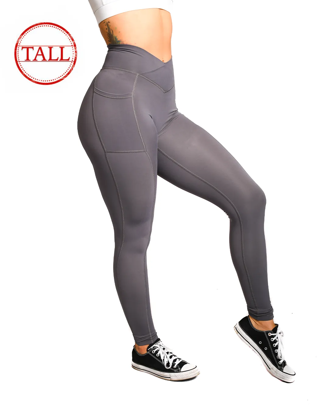 Tall 31" Effortless Vortex Pocket Leggings- Alloy Steel