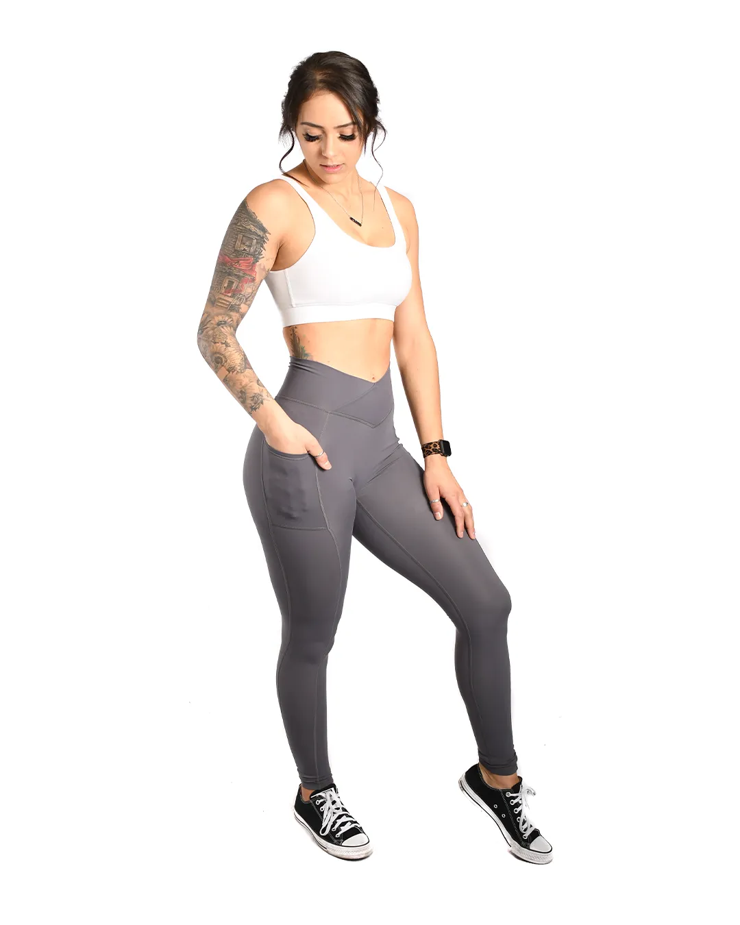 Tall 31" Effortless Vortex Pocket Leggings- Alloy Steel