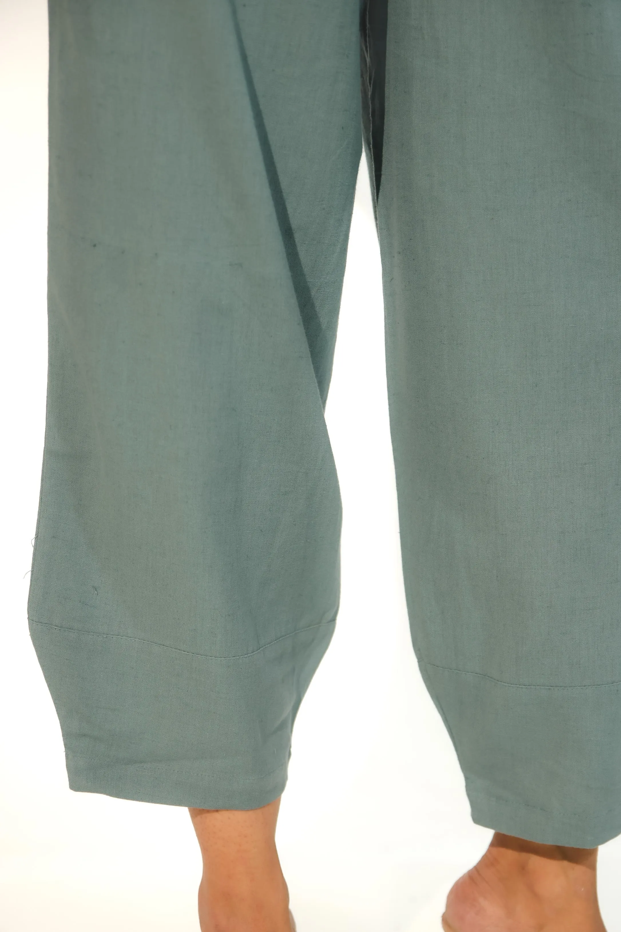 Teal Green Women's Regular-Fit Trousers