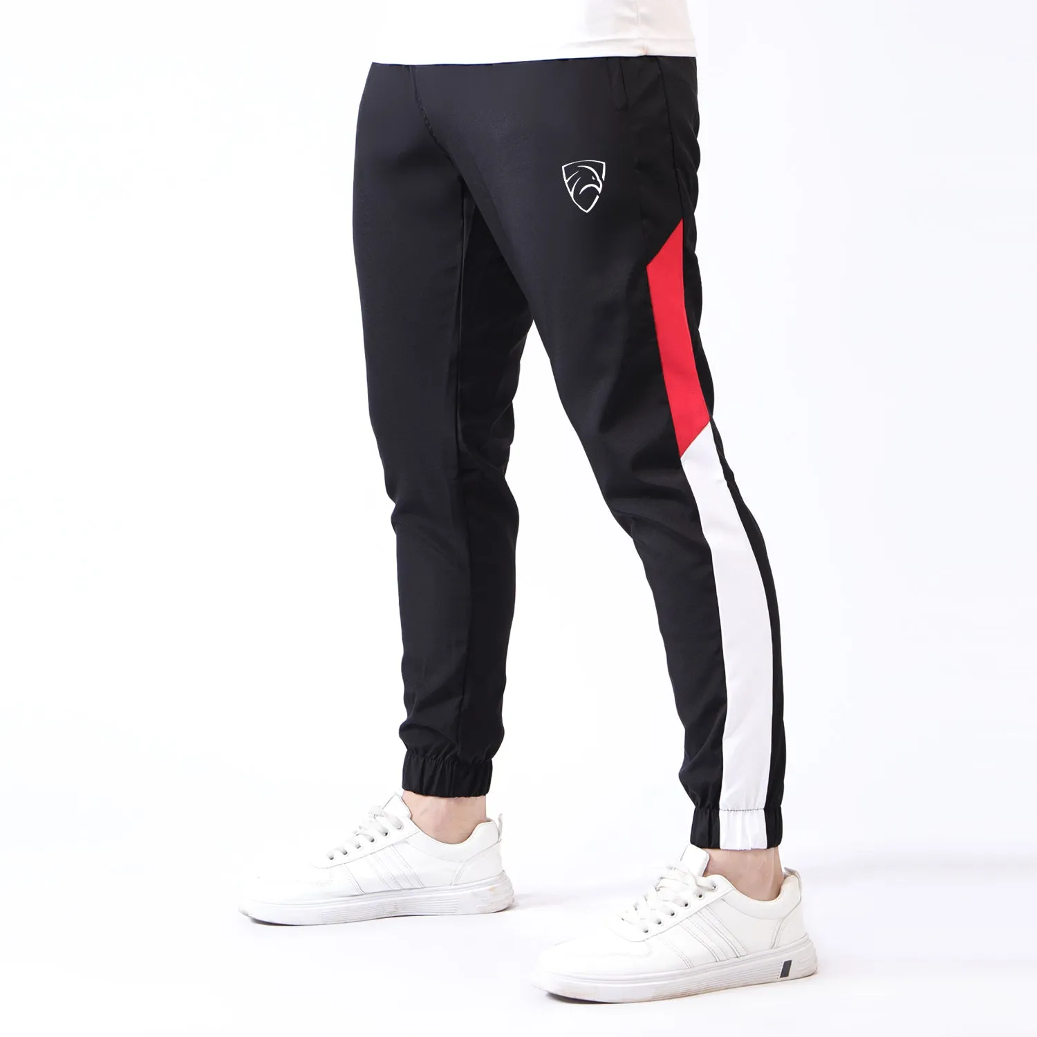 Tf-Black Micro Bottoms With Red And White Panel