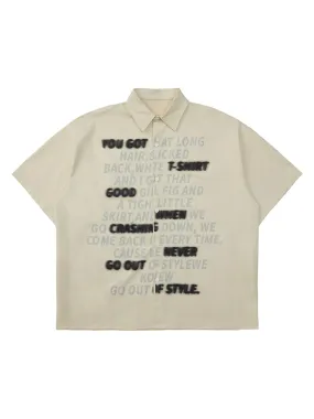 Thesupermade Street Letter Print Short Sleeve Shirt