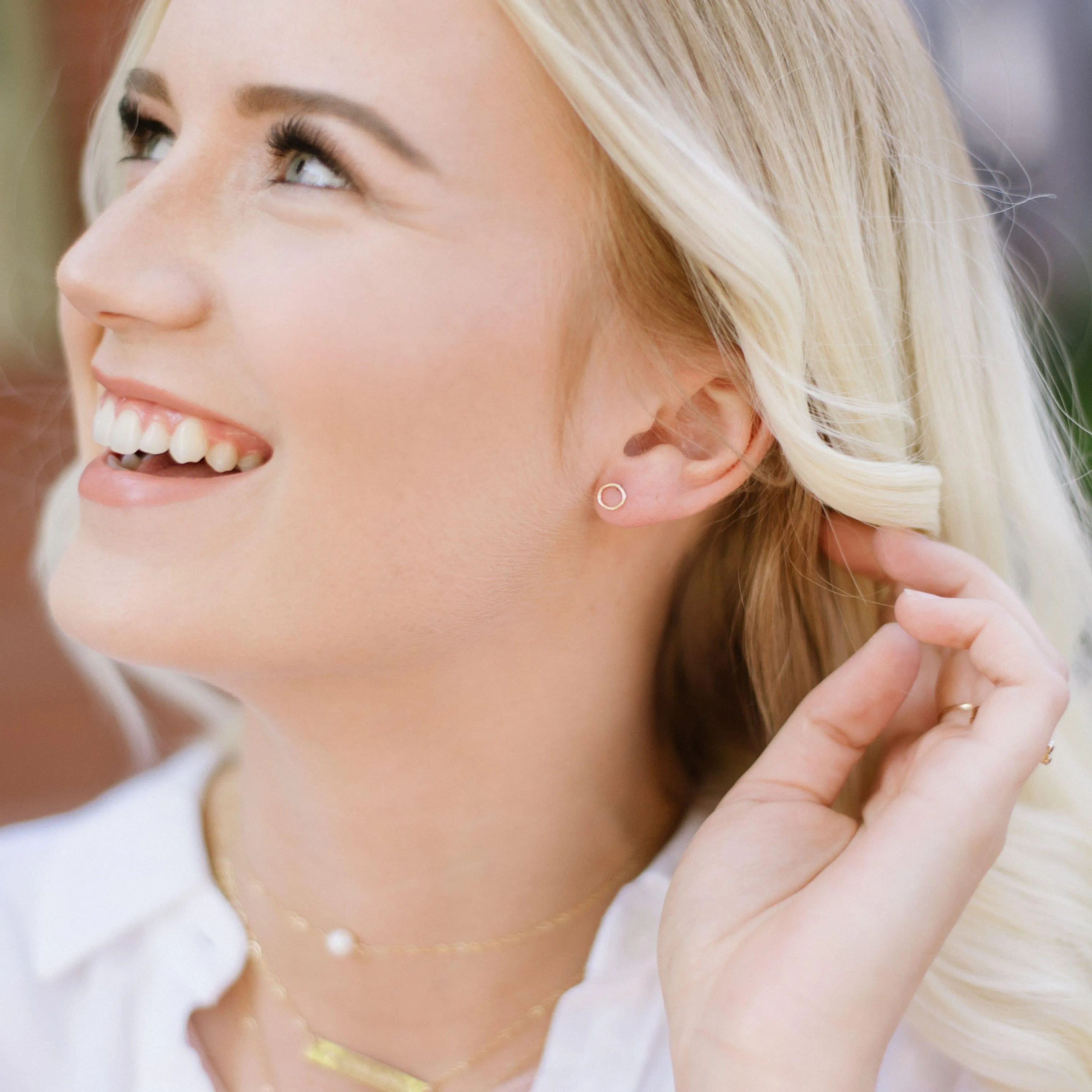 Tiny Circle Stud Earrings