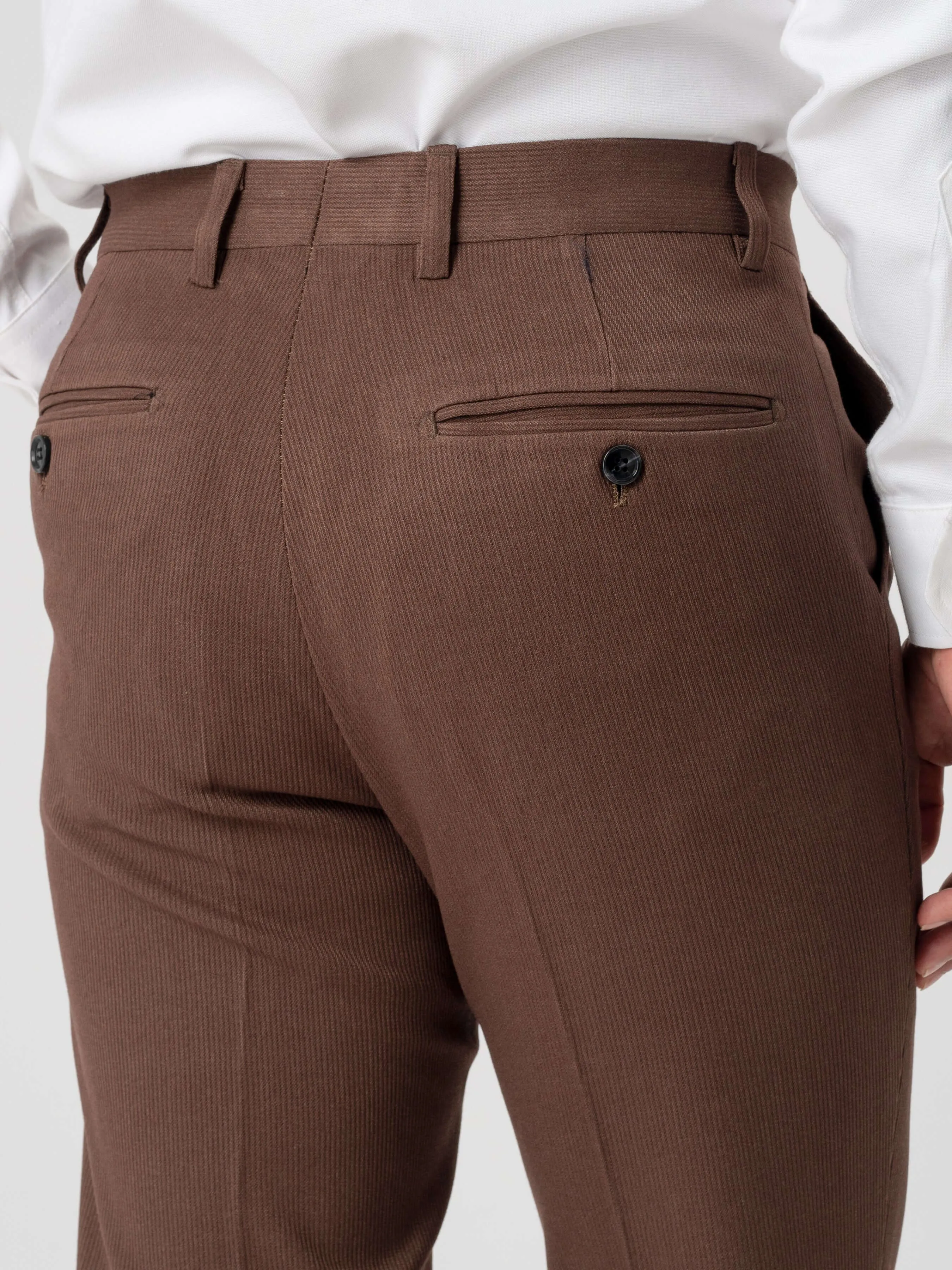 Trousers With Belt Loop - Corduroy Coffee (Stretchable)