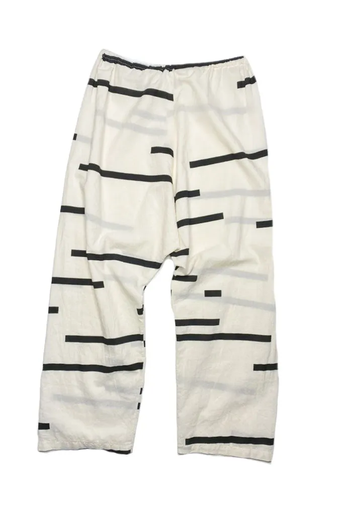 UZI BROKEN LINE DROP PANT, BLACK OR CREAM