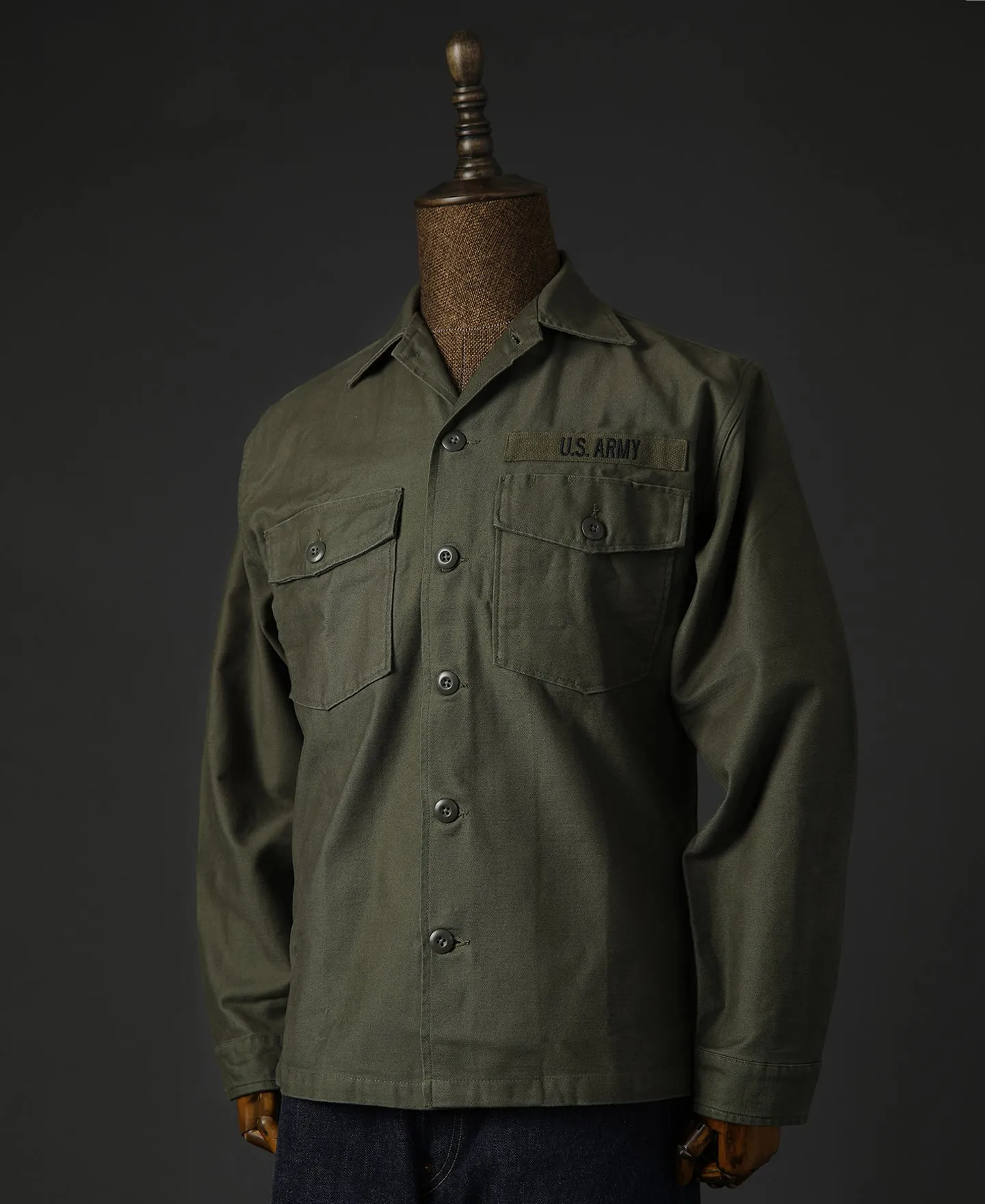 Vietnam War US Army OG107 Fatigue Utility Shirt - Plain