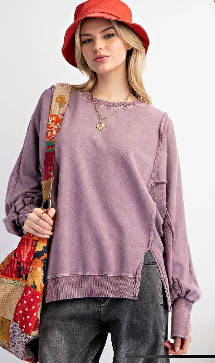 Violet Terry Knit Pullover