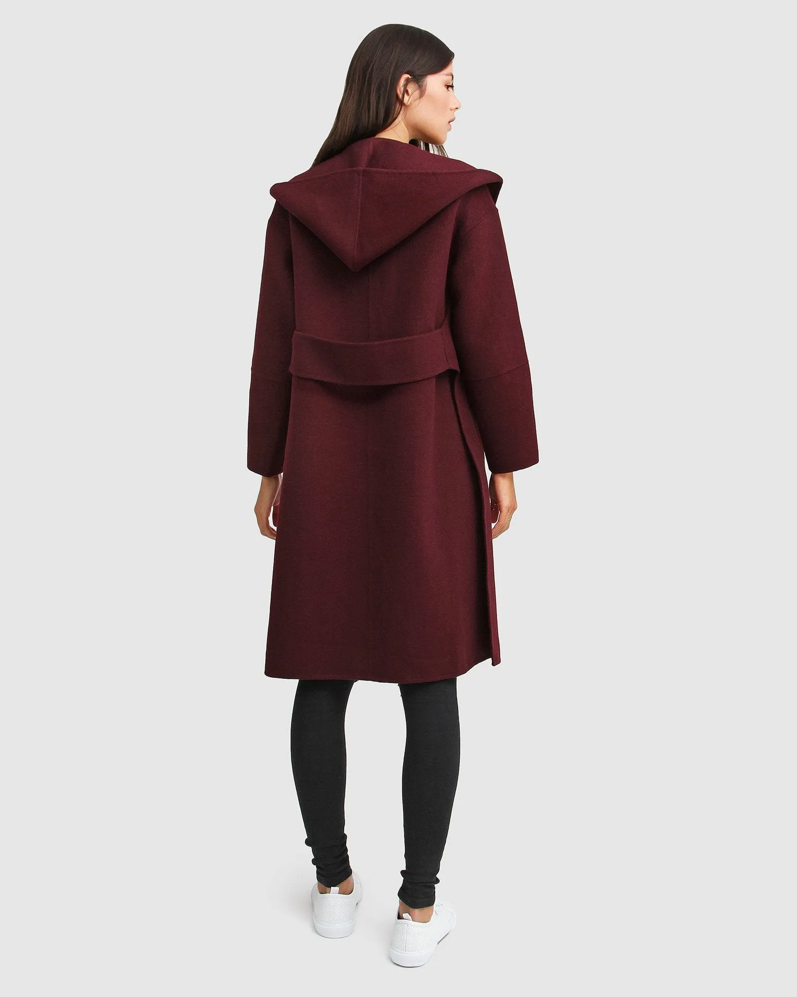 Walk This Way Wool Blend Oversized Coat  - Aubergine