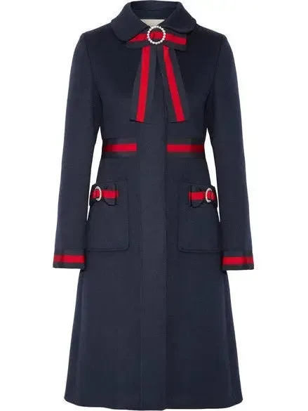 Women’s Embellished Grosgrain-Trimmed Coat